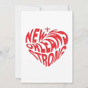 New Orleans Nola Strong Heart Invitation