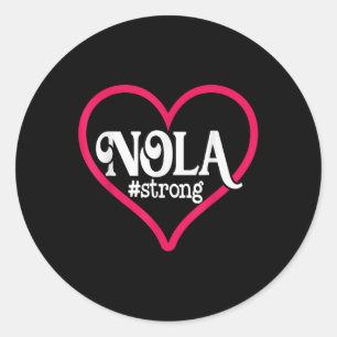 New Orleans Nola Strong Heart Tee New Orleans Classic Round Sticker