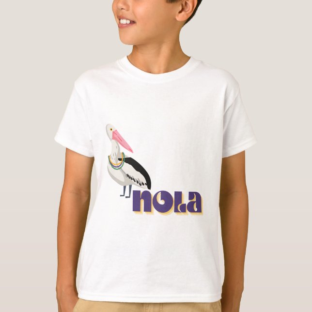 New Orleans pelican with beads T-Shirt (Front)