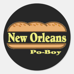 New Orleans Po Boy Classic Round Sticker