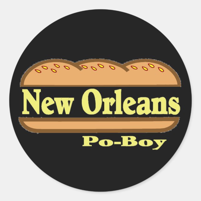 New Orleans Po Boy Classic Round Sticker (Front)