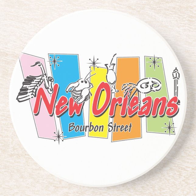New Orleans Retro Look Coaster (Front)