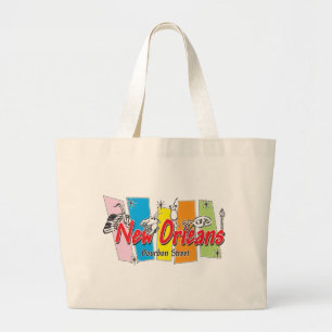 New Orleans Retro Look Large Tote Bag
