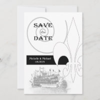 New Orleans Riverboat Fleur de Lis Save the Date