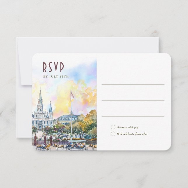 New Orleans RSVP Wedding Insert Destination Invitation (Front)