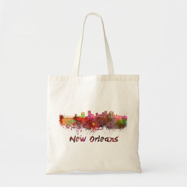New Orleans skyline in watercolor Tote Bag (Front)