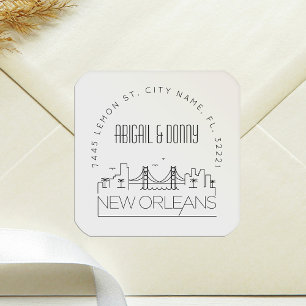 New Orleans Skyline   Pre-Addressed Envelope Seal