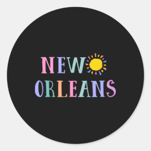 New Orleans Souvenir For Men Women Boys Girls Tour Classic Round Sticker