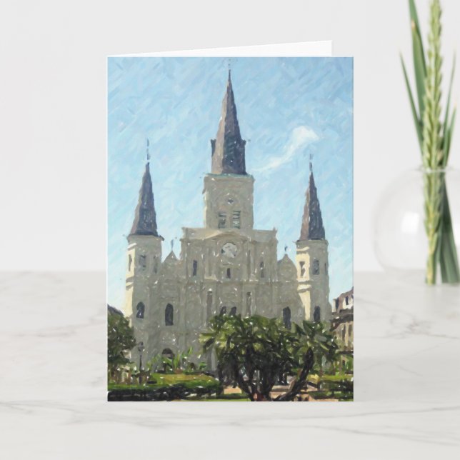New Orleans St Louis Cathedral Blank Greeting Card (Front)