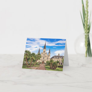 New Orleans St. Louis Cathedral Mardi Gras Card