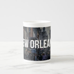 New Orleans Street Scene Art Print Vibrant Citys Bone China Mug