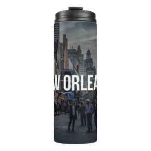 New Orleans Street Scene Art Print Vibrant Citys Thermal Tumbler