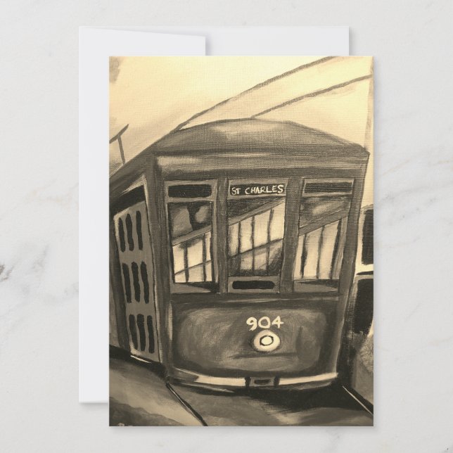 New Orleans Streetcar Themed Invitation  (Front)