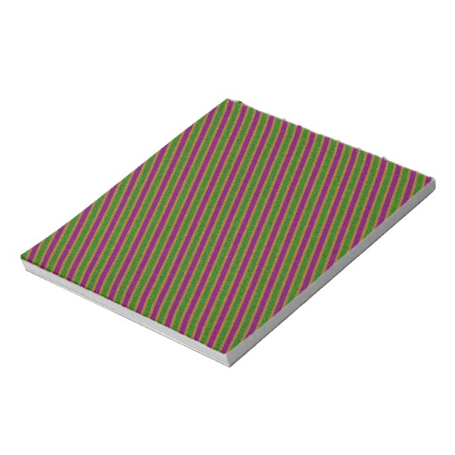 New Orleans Stripe Glitter Notepad (Rotated)