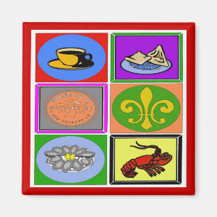 New Orleans Symbols Magnet