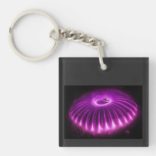 New Orleans Trolley Bus Teleported By Alien Force Key Ring