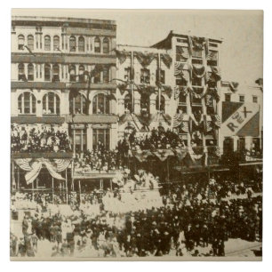 New Orleans Vintage Photography Mardi Gras Parade Tile