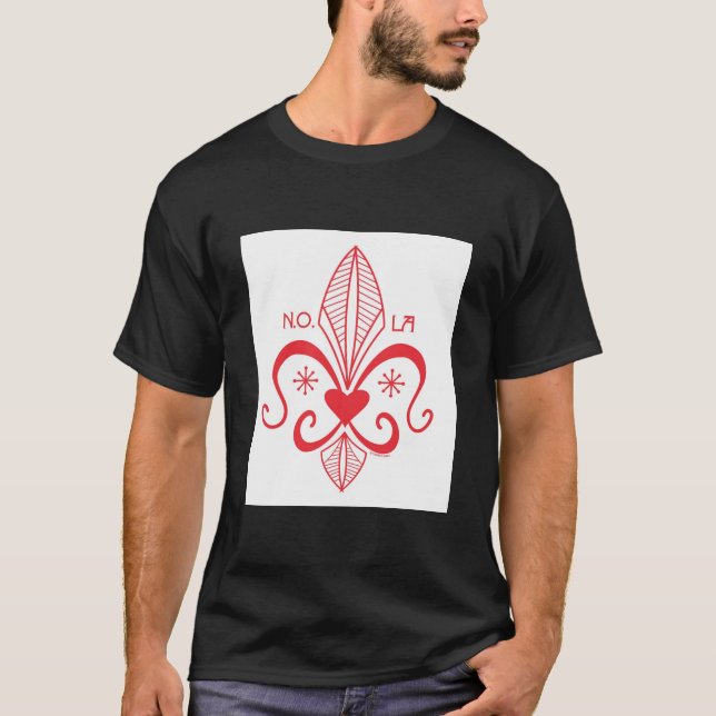 New Orleans Voodoo Fleur de Lis RED T-Shirt (Front)