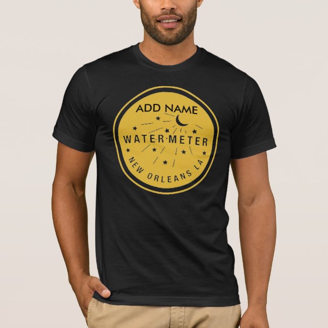 New Orleans Water Metre Cover Gold, ADD NAME T-Shirt (Front)