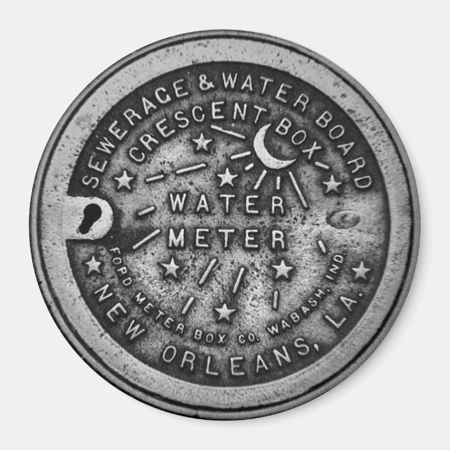 New Orleans Water Metre Lid Magnet (Front)