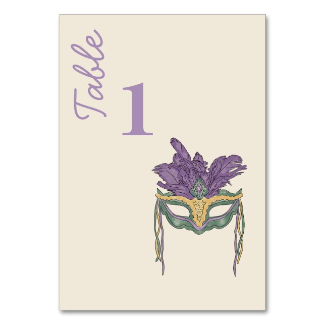 New Orleans  Watercolor double sided Table Number (Front)