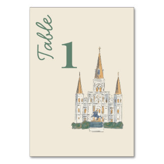New Orleans  Watercolor double sided  Table Number