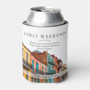 New Orleans Watercolor Girls Weekend Can Cooler