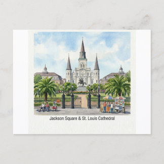 New Orleans Watercolor - Jackson Square St Louis Postcard
