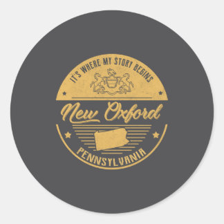 New Oxford Pennsylvania Its Where My Story Begins Classic Round Sticker