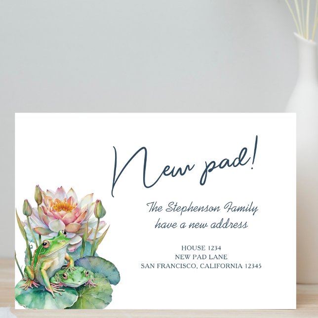 New Pad Cute Watercolor Frogs We've Moved Announcement (Creator Uploaded)