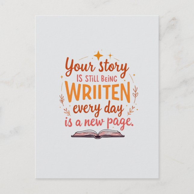 New Page, New Day Postcard (Front)