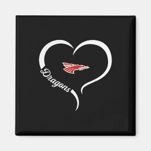 New Palestine Dragons Logo Half Heart Slogan Hs Magnet