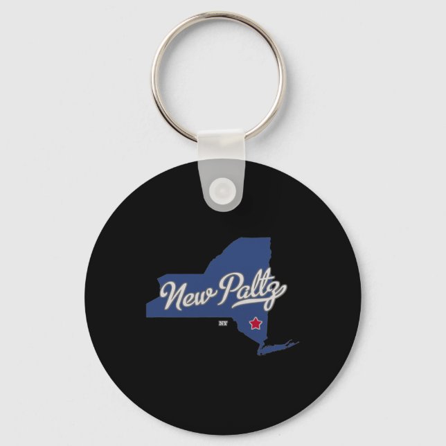New Paltz New York Ny Map  Key Ring (Front)