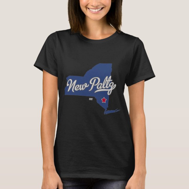 New Paltz New York Ny Map  T-Shirt (Front)