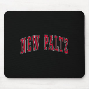 New Paltz New York Souvenir College Style Red Text Mouse Pad