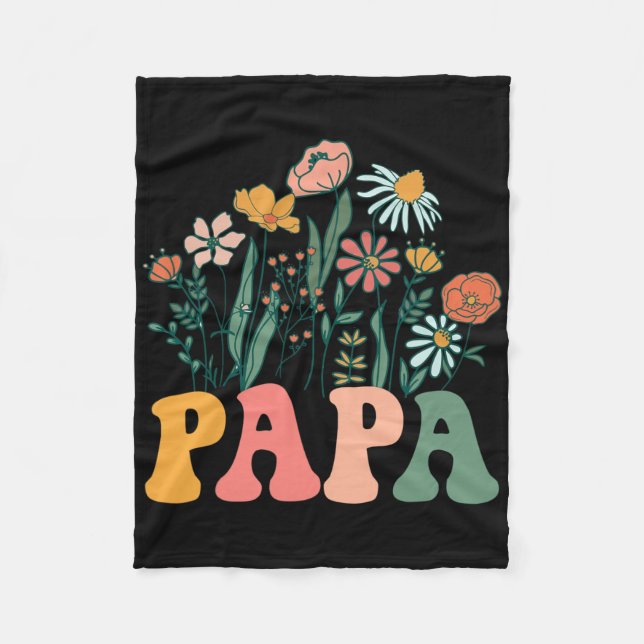 New Papa Wildflower First Birthday &amp; Baby Show Fleece Blanket (Front)