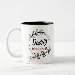 New Parents Daddy Personalized established year Two-Tone Coffee Mug