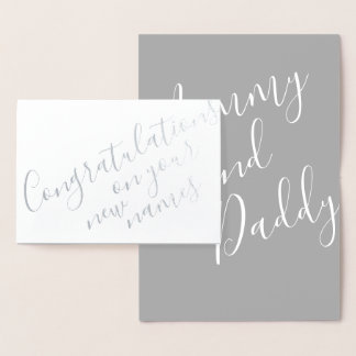 New Parents Elegant Calligraphy Congratulations Foil Card