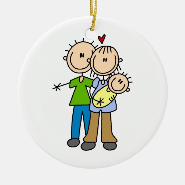 New Parents New Baby T-shirts and Gifts Ceramic Tree Decoration (Front)