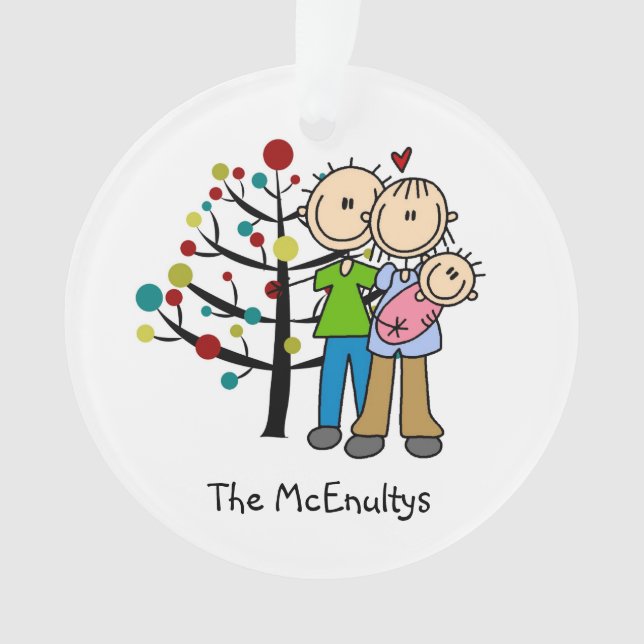 New Parents of a Baby Girl Holiday Ornament (Front)
