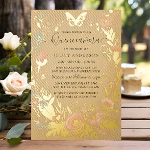 New Pastel Font Dusty Glam Rose Gold Quinceanera