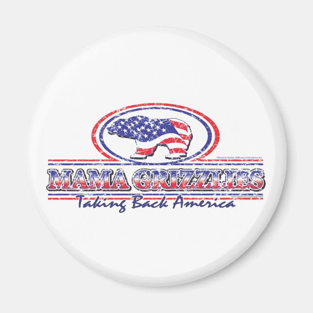 NEW-Patriotic-Grizzly Magnet (Front)
