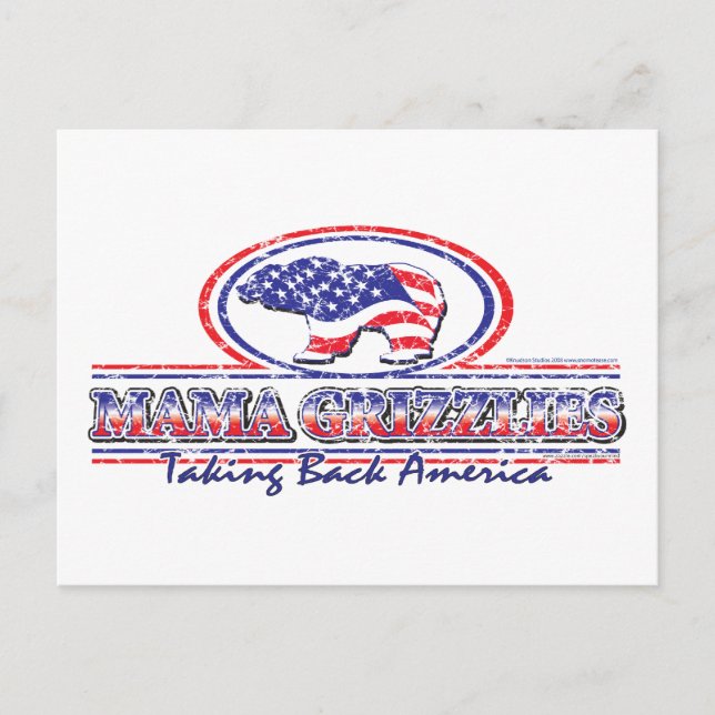 NEW-Patriotic-Grizzly Postcard (Front)