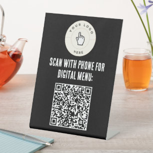 NEW! Pedestal Sign - 6" X 8" - QR Code Menu