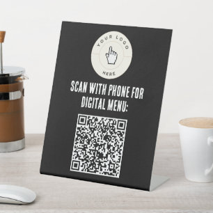 NEW! Pedestal Sign - 8" X 10" - QR Code Menu