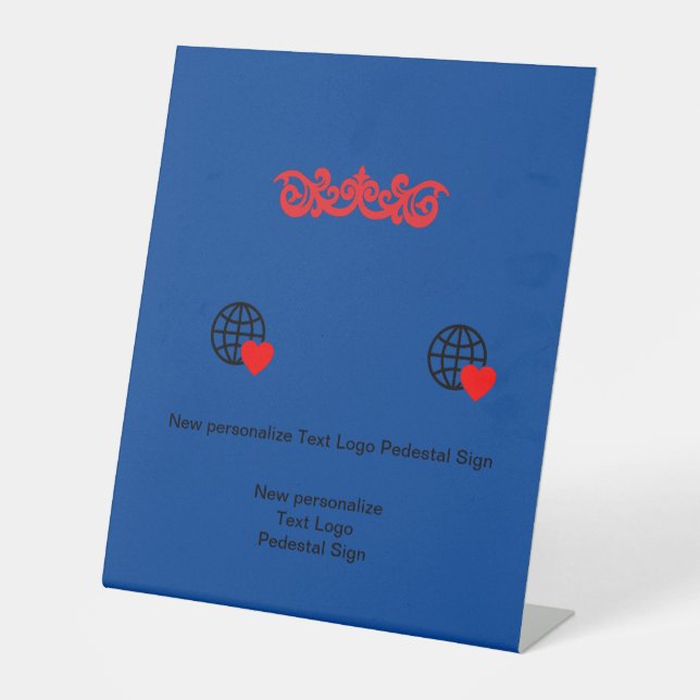 New personalise Text Logo Pedestal Sign (Front)