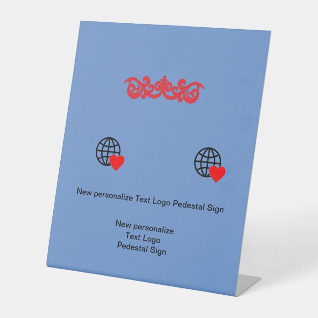 New personalise Text Logo Pedestal Sign (Front)