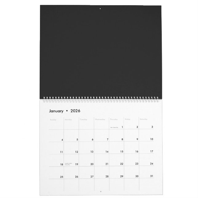 New Personalised a black and white photo of a cloc Calendar (Jan 2026)