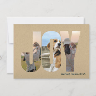 New Pet Puppy Photo Collage Christmas Joy Holiday Card