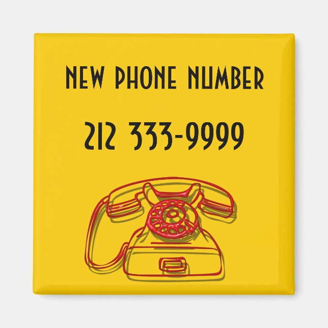 new phone number magnet (Front)